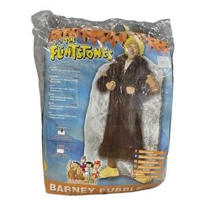 Barney Rubble Halloween Costume + Wig Adult The Flintstones Rubie's One Size Men